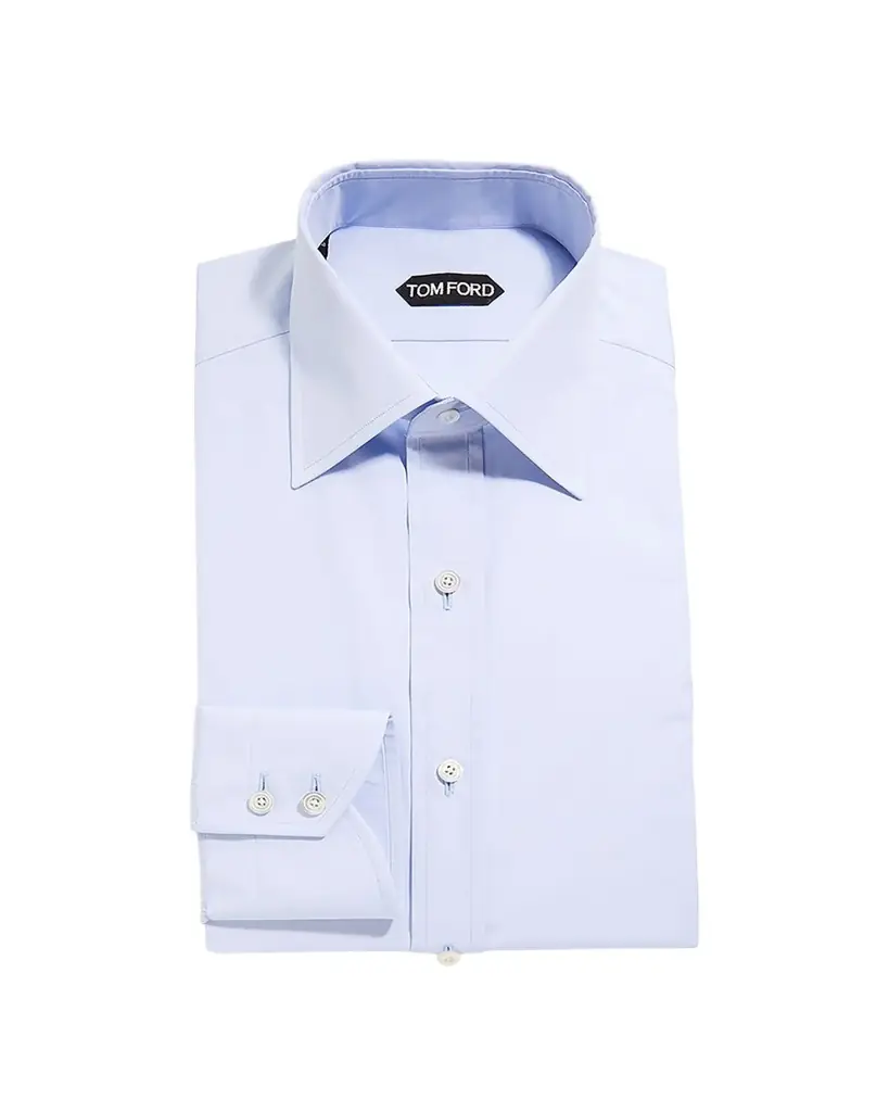 TOM FORD Men's Solid Point Collar Dress Shirt