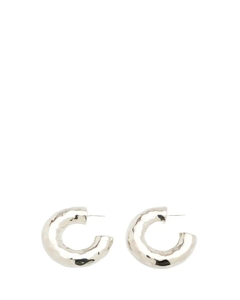 Ippolita Hammered Medium Hoop Earrings in Sterling Silver