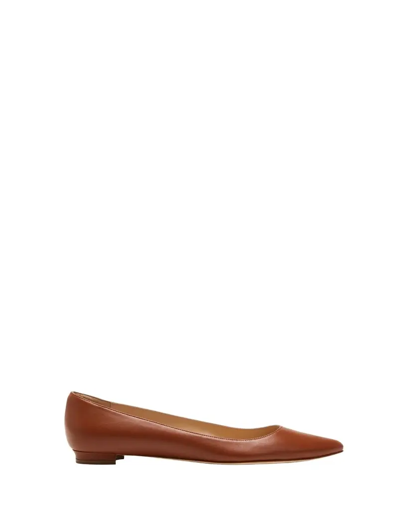 Manolo Blahnik Lanza BB Lambskin Ballerina Flats