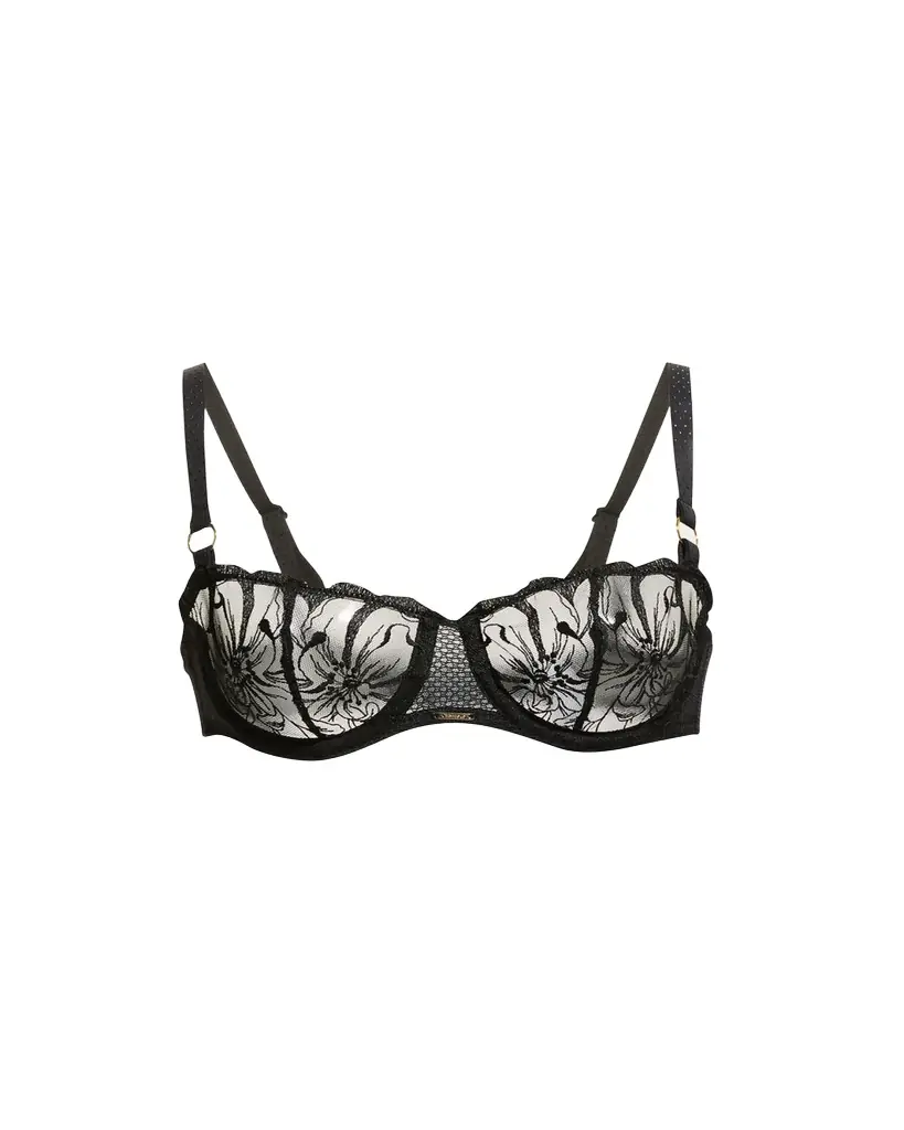Chantelle Fleur Floral-Embroidered Scalloped Demi Bra