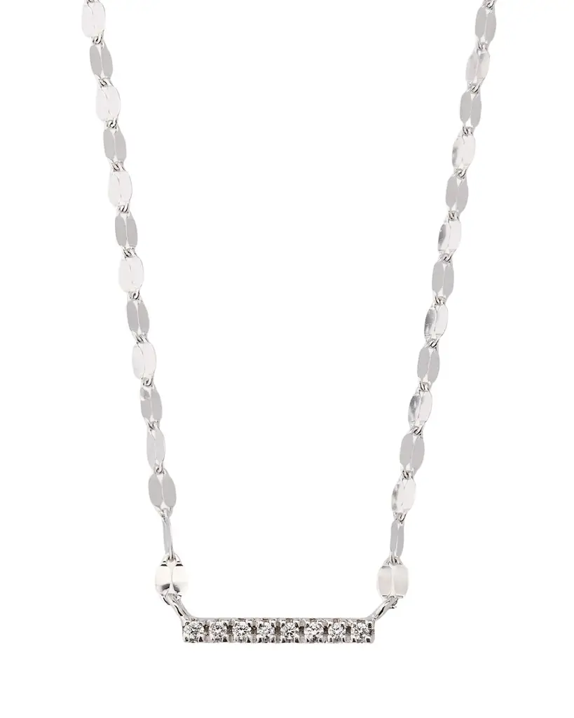 Lana 14K Gold Flawless Mini Diamond Bar Pendant Necklace