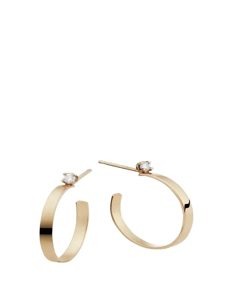 Lana 14K Gold Solo Diamond Hoop Earrings