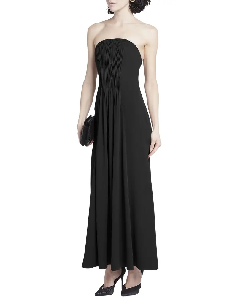 Giorgio Armani Strapless Plisse Gown