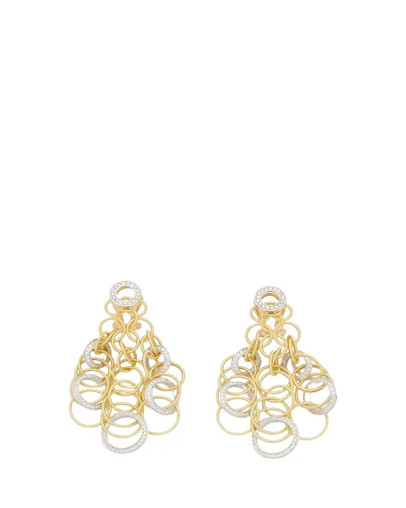 Buccellati Hawaii 18K Gold & Diamond Pendant Earrings, 5cm