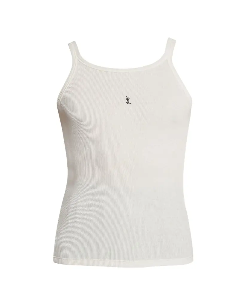 Saint Laurent Men's Jersey Fine Rib Tank Top