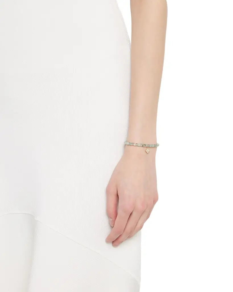Sydney Evan 14k Gold Moroccon Beaded Bracelet with Pearl Charm