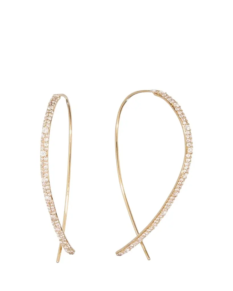 Lana 14K Yellow Gold Mega Flawless Upside Down Diamond Hoop Earrings, 50mm