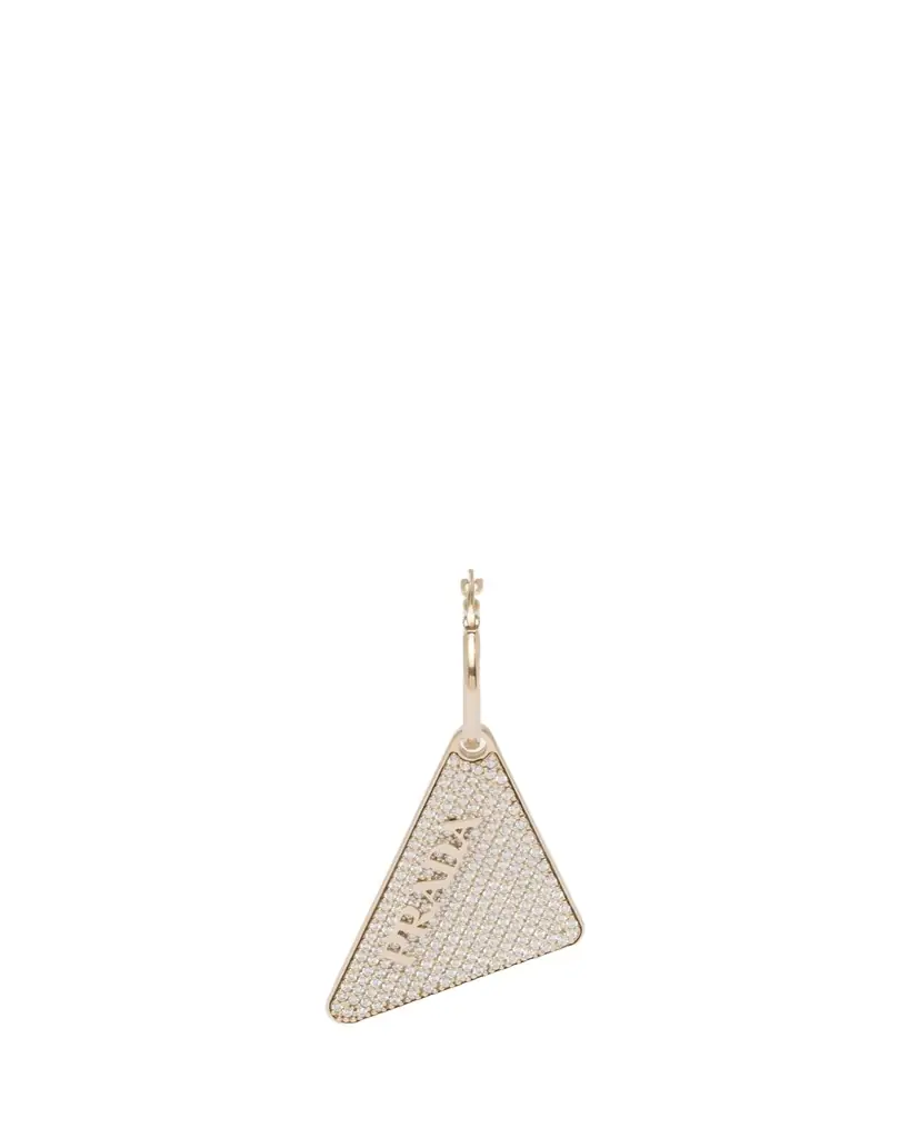 Prada Crystal Logo Symbole Left Earring