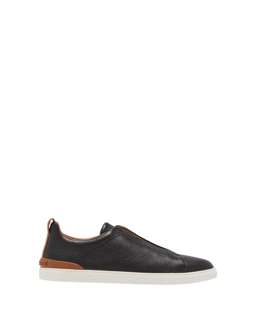 ZEGNA Men's Triple Stitch Deerskin Leather Sneakers