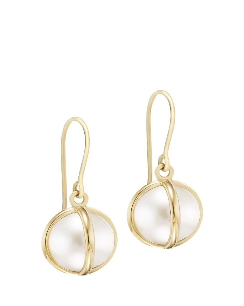 L. Klein Celeste 18k Gold Pearl Drop Earrings