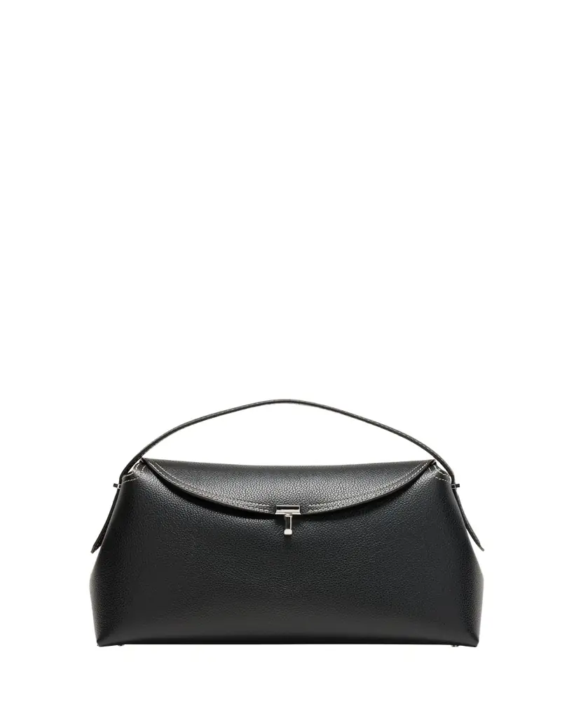 Toteme T-Lock Top Handle Bag in Pebble Grain Leather