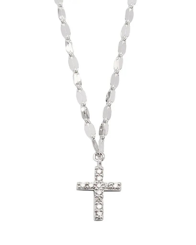 Lana 14K Gold Flawless Mini Cross Pendant Necklace