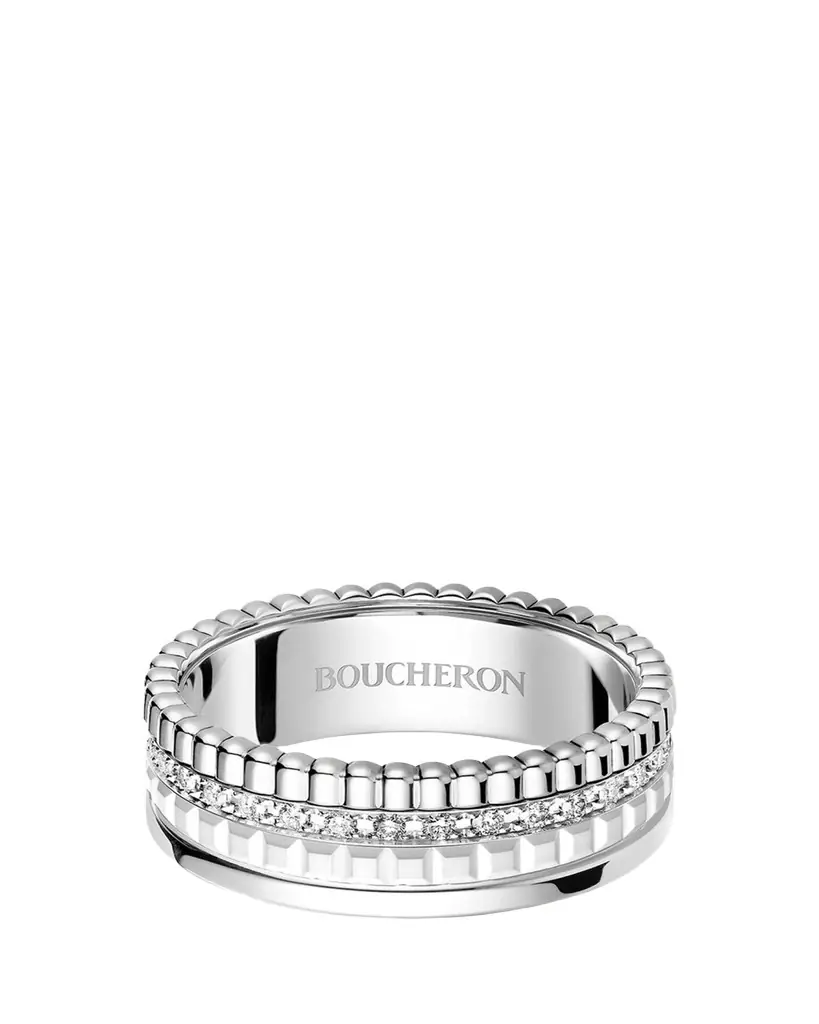 Boucheron 18K White Gold Quatre Double White Edition Small Ring
