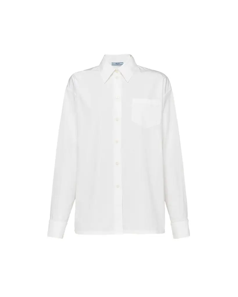 Prada Poplin ave Cufflink Blouse