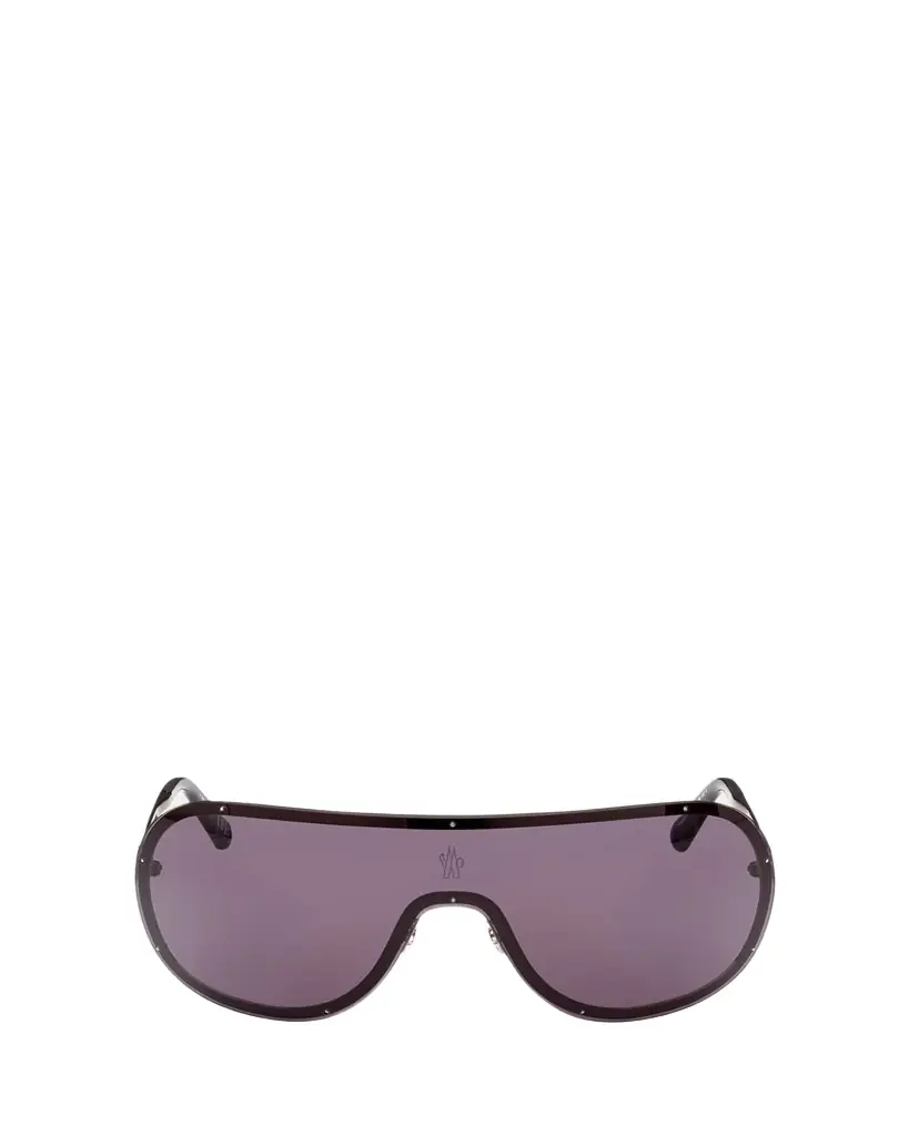 Moncler Gunmetal Logo Metal Alloy Shield Sunglasses