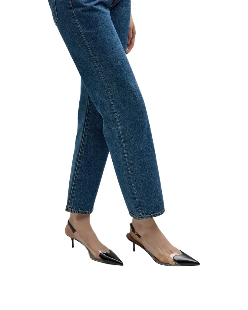 ALAIA Coeur Plexi Heart-Toe Slingback Pumps