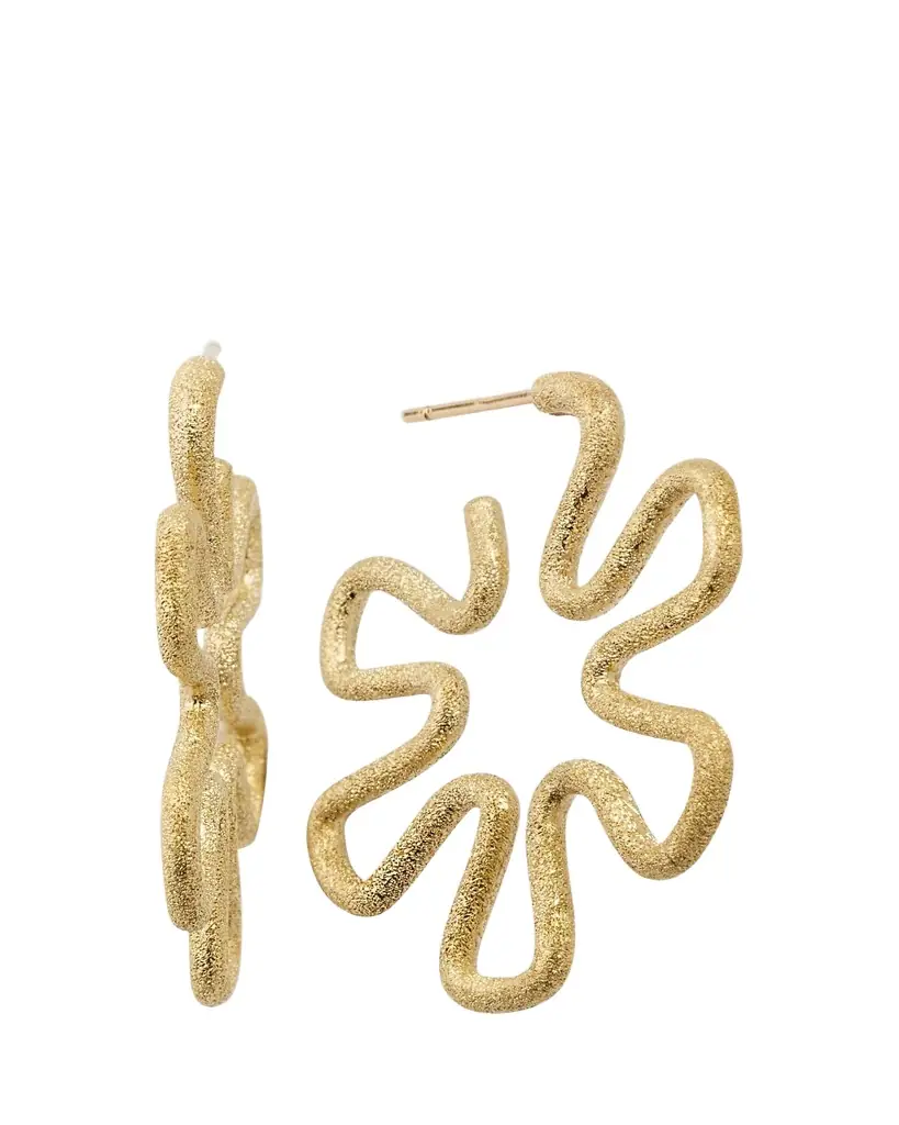 Bea Bongiasca Margherita 9K Yellow Gold Medium Daisy Earrings