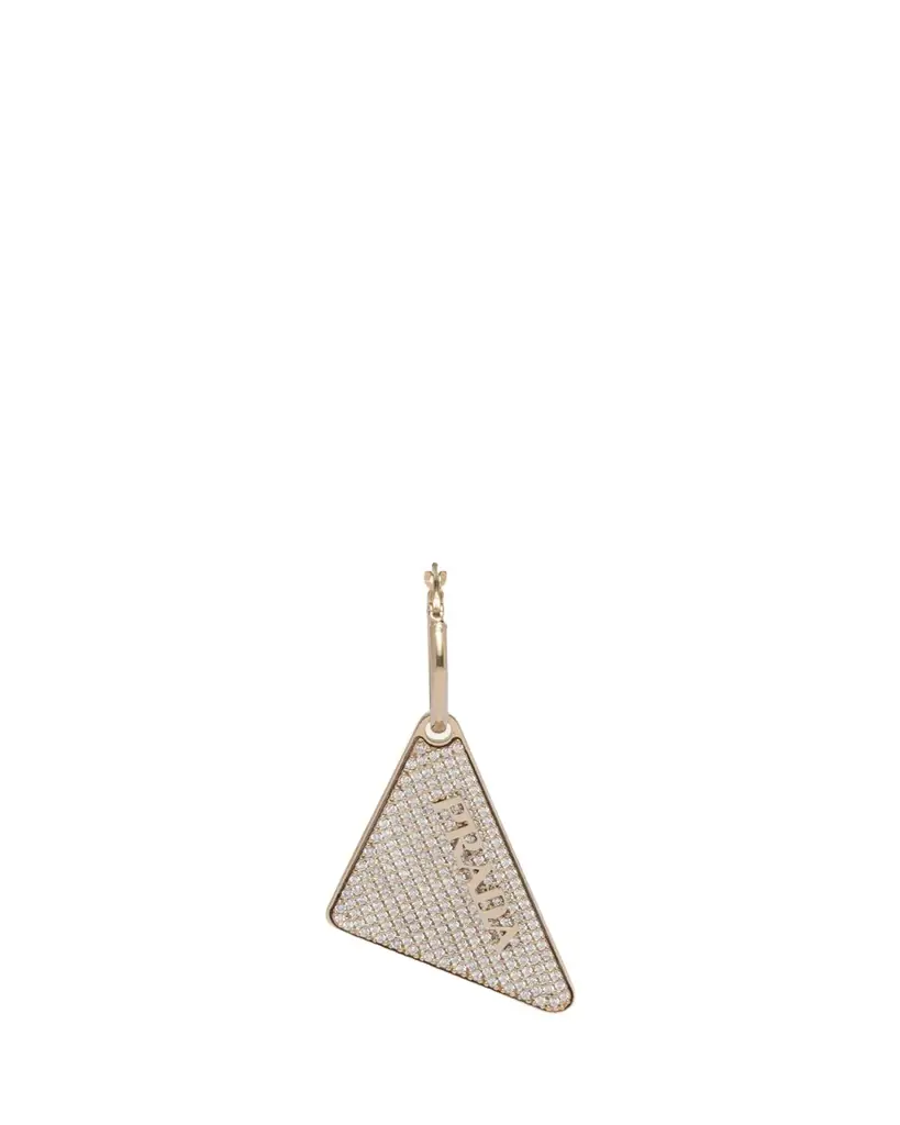 Prada Crystal Logo Symbole Left Earring