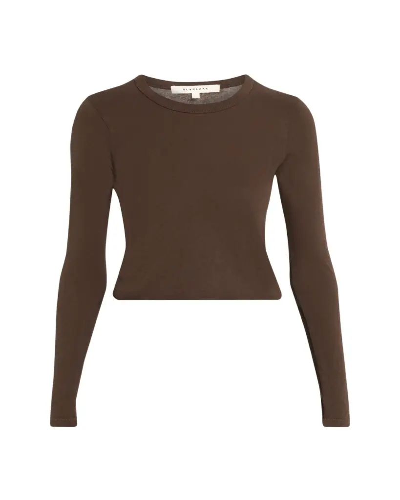 SLVRLAKE Long Sleeve Cropped Baby Tee
