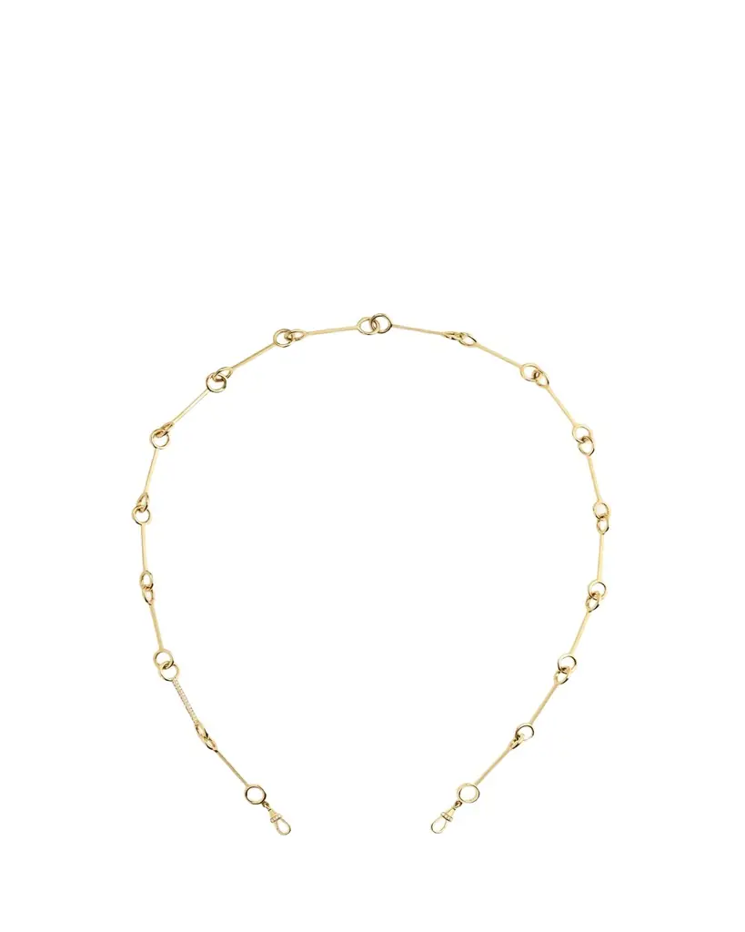Marie Lichtenberg 18k Yellow Gold Diamond Stick Chain Necklace