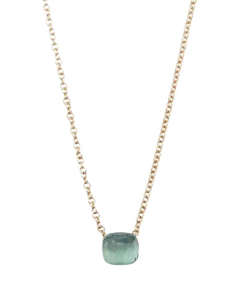 Pomellato 18K Rose Gold Nudo Blue Topaz Pendant Necklace