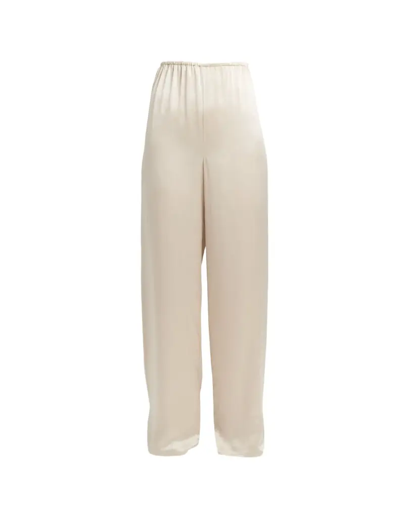 Ferragamo Fluid Wide-Leg Viscose-Satin Pants
