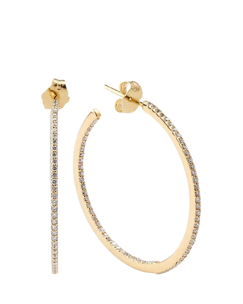 Lana 32mm 14K Gold Flawless Diamond Hoops Earrings