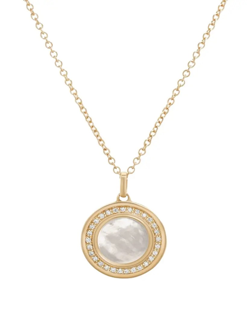 L. Klein 18K Gold Toscana Mother-of-Pearl and Diamond Classic Chain Necklace