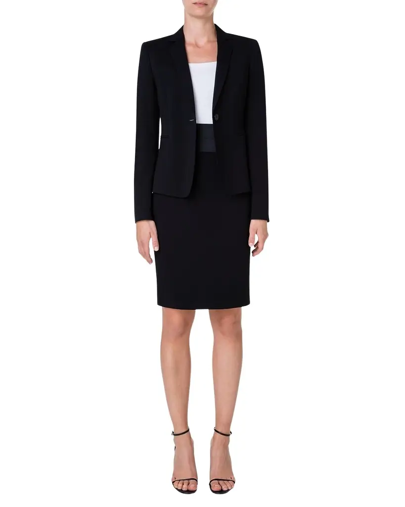 Akris punto Wool Jersey Tailored Blazer Jacket