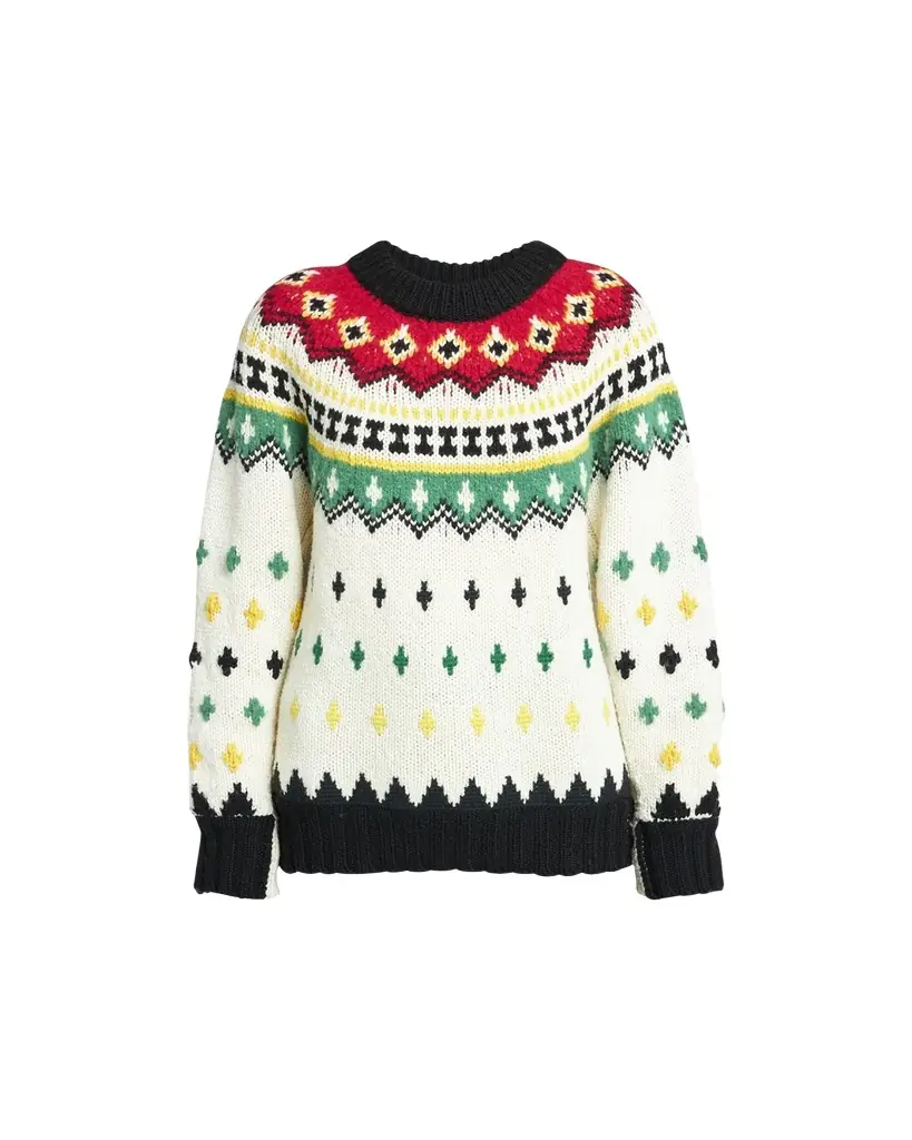 Moncler Intarsia Knit Wool Crewneck