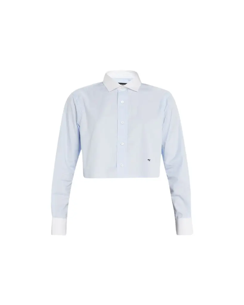 HOMMEGIRLS Cropped Shirt with Contrast Collar