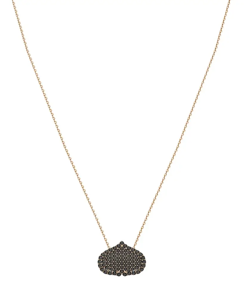 KAMAL Eye Adore Black Diamond Pave Pendant Necklace, 15mm