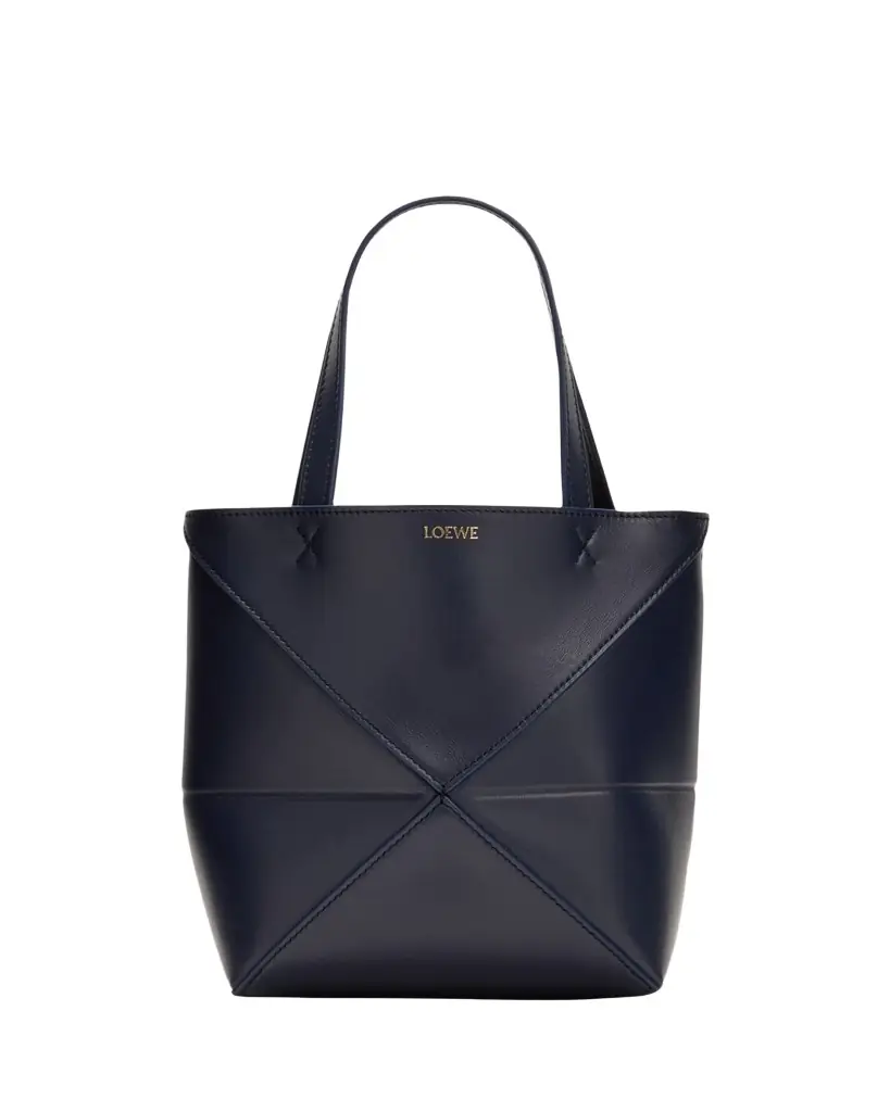 Loewe Puzzle Fold Mini Tote Bag in Shiny Leather