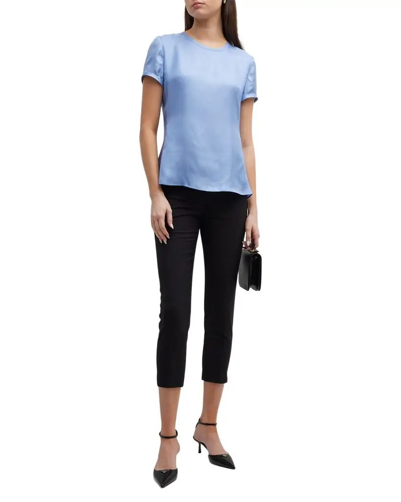 Giorgio Armani Crewneck Short-Sleeve Silk T-Shirt