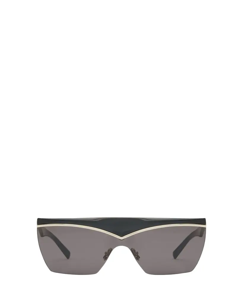 Saint Laurent Logo Acetate Shield Sunglasses