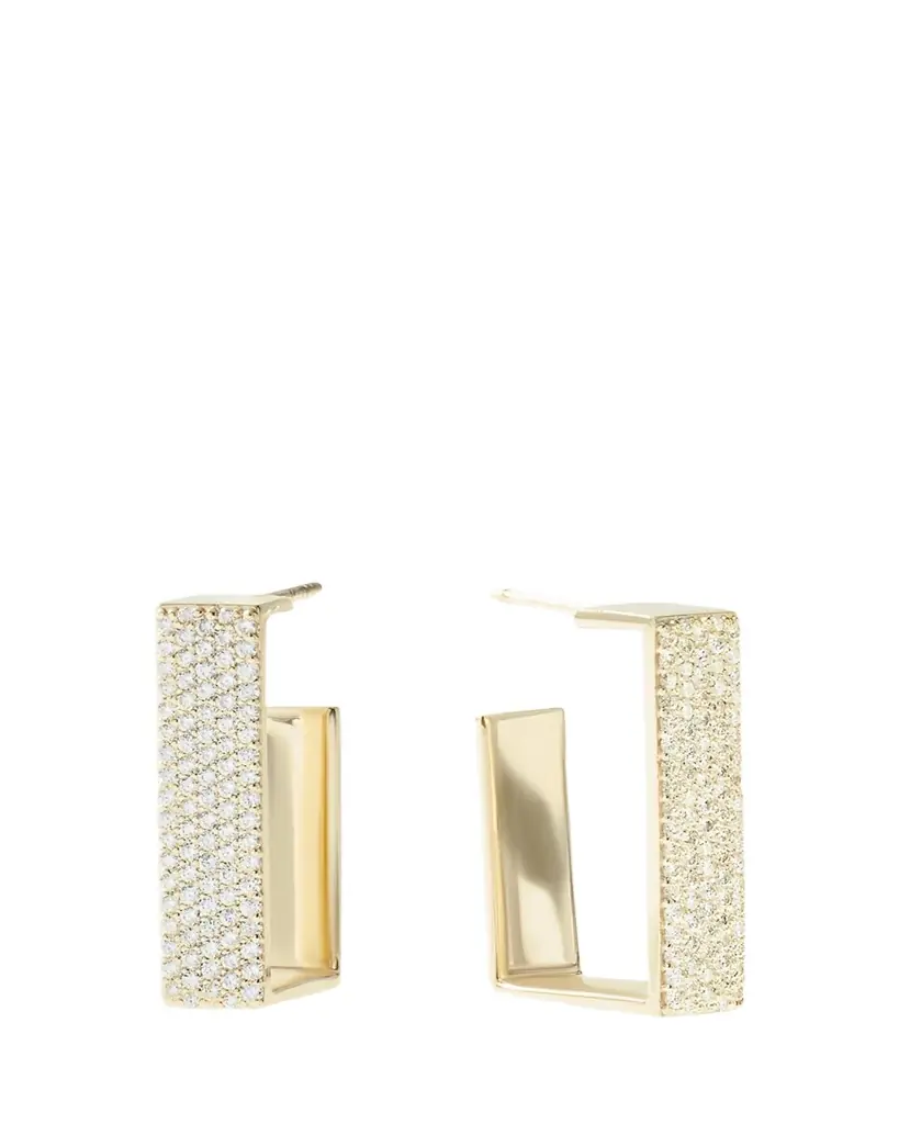 Lana 14K Gold Flawless Vanity Diamond Geometric Hoop Earrings