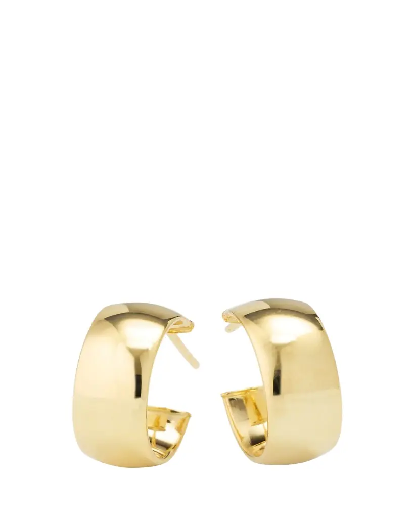 Lana 14K Gold Hollow Huggie Earrings