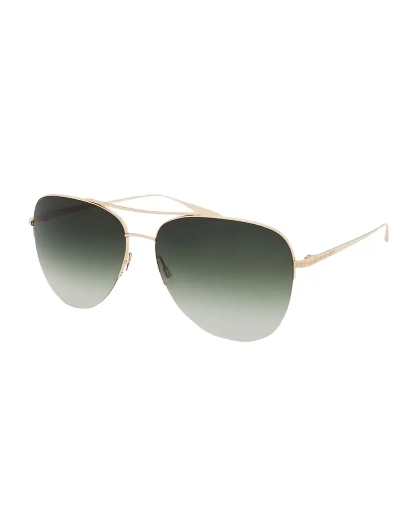 Barton Perreira Chevalier Green Titanium Aviator Sunglasses