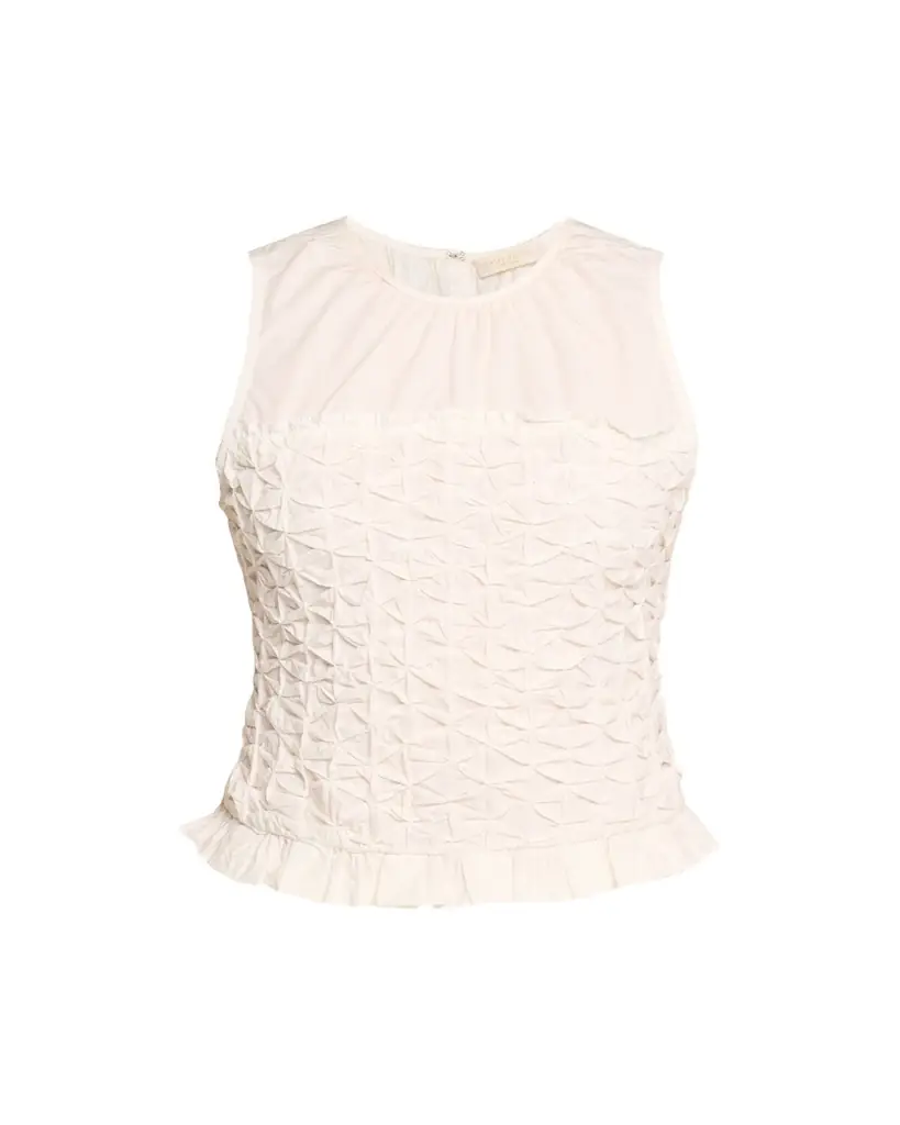 Ramy Brook Paisley Textured Ruffle-Hem Blouse