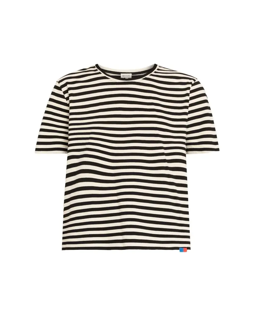 Kule The Modern Cotton Stripe Long-Sleeve Turtleneck T-Shirt