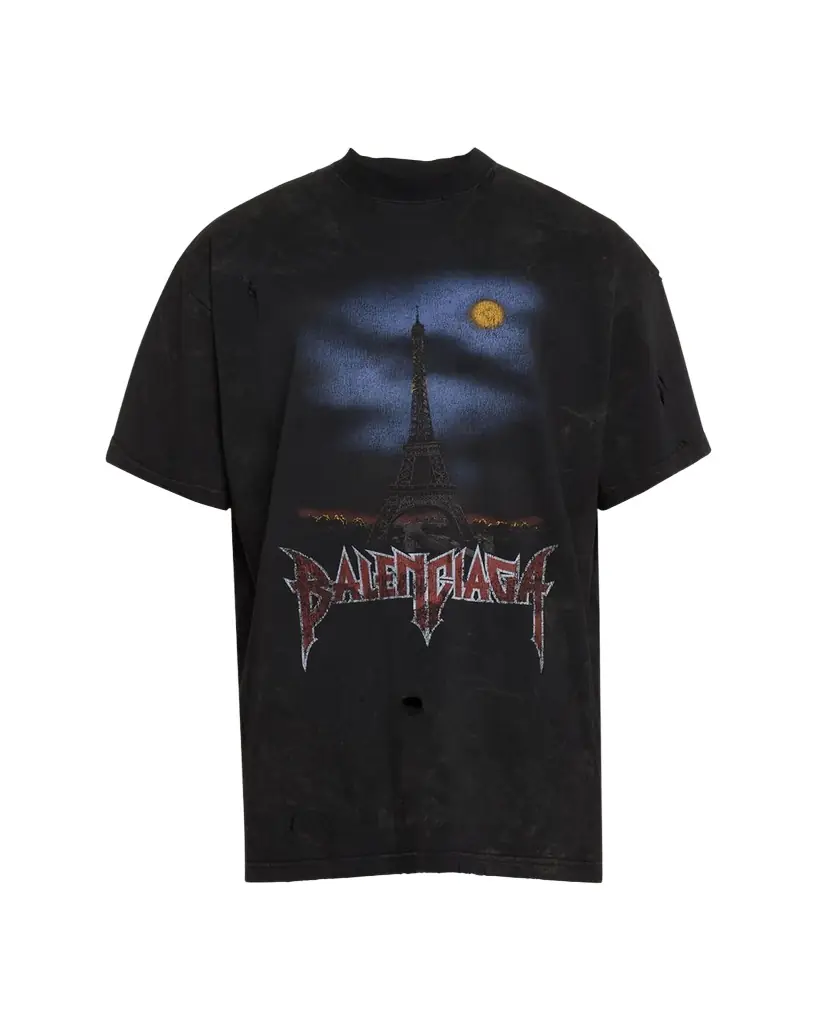 Balenciaga Men's Paris Moon Jersey T-Shirt