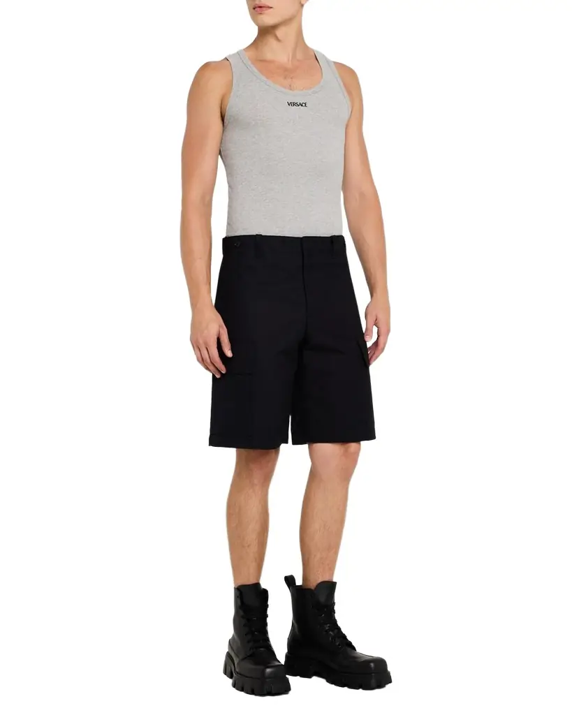 Versace Men's Embroidered Logo Tank Top