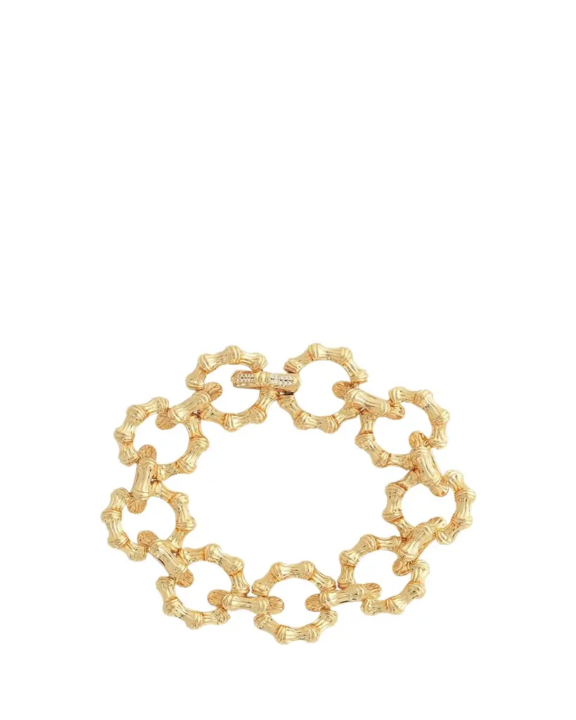 Anabel Aram Jewelry Cubic Zirconia Bamboo Chain Bracelet