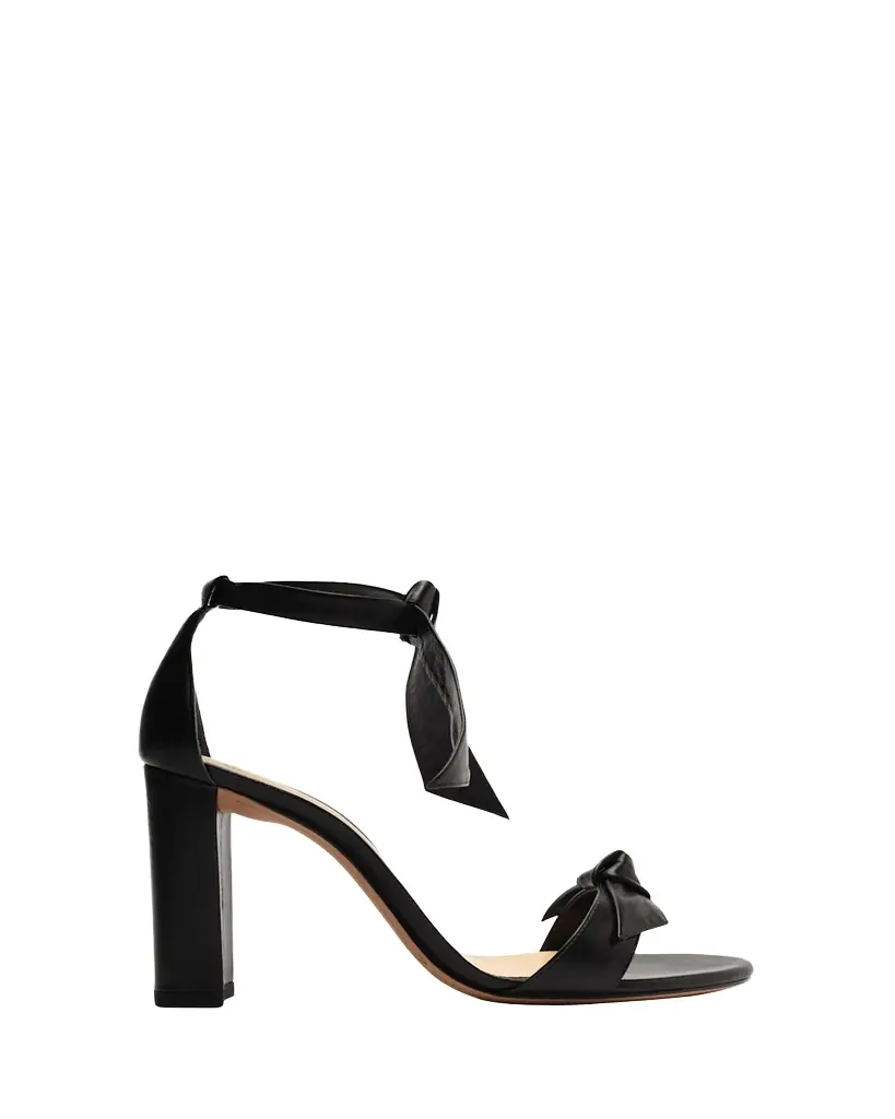 Alexandre Birman Clarita Leather Bow Ankle-Strap Sandals