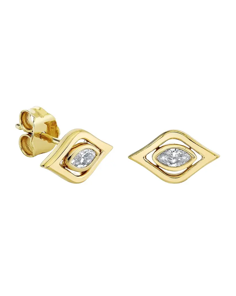 Sydney Evan 14k Marquise Evil Eye Stud Earring, Single