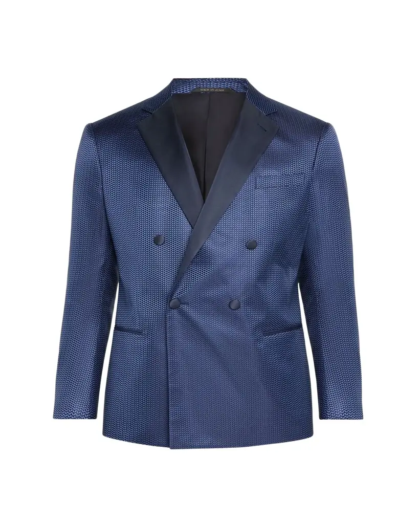 Giorgio Armani Men's Chevron Double-Breasted Dinner Jacket