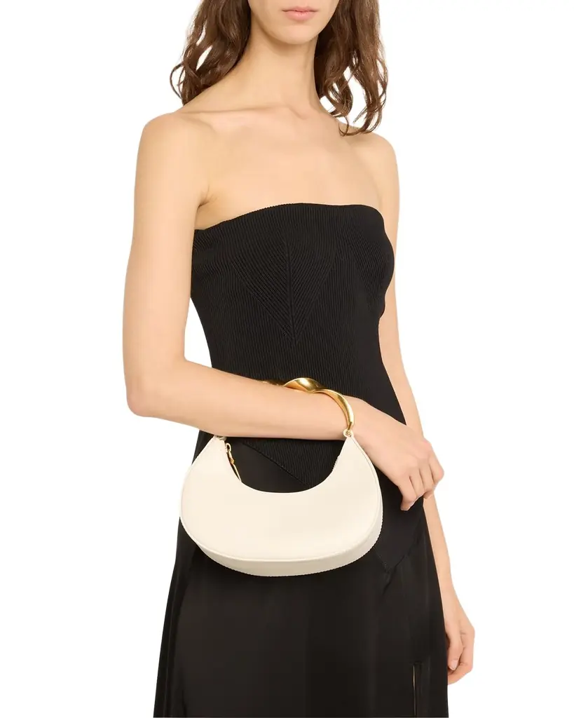 SIMKHAI Nixi Twist Leather Top-Handle Bag