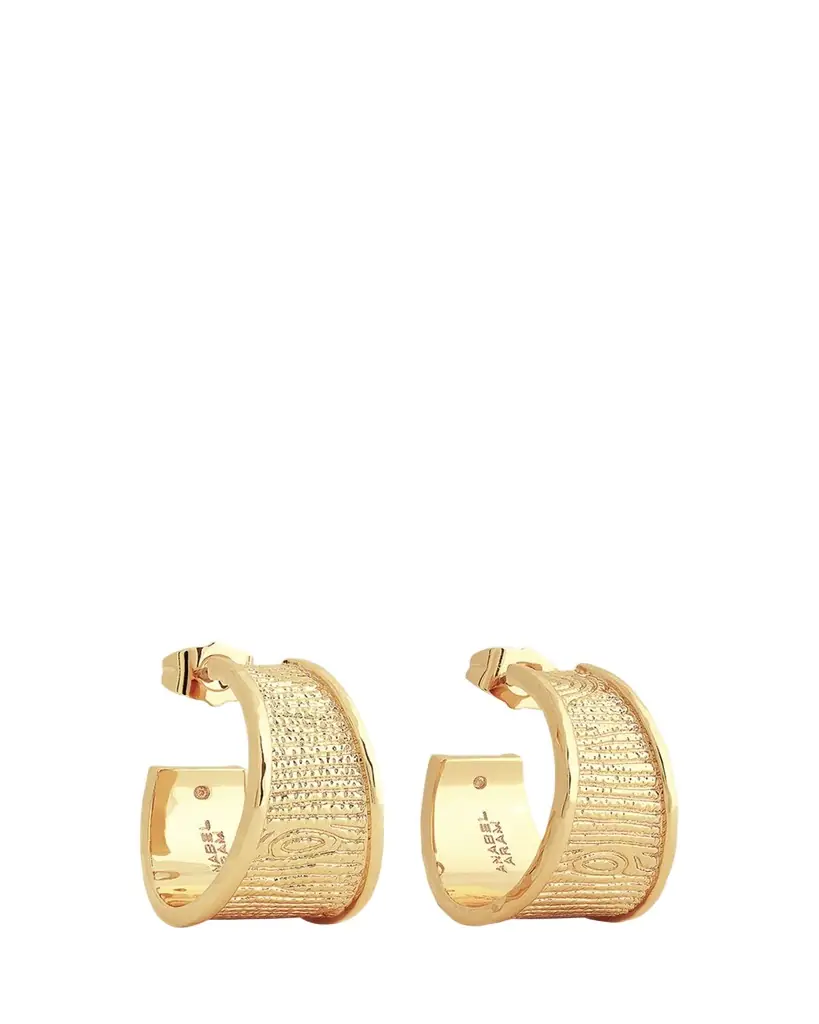 Anabel Aram Jewelry Enchanted Forest Bark Hoop Earrings