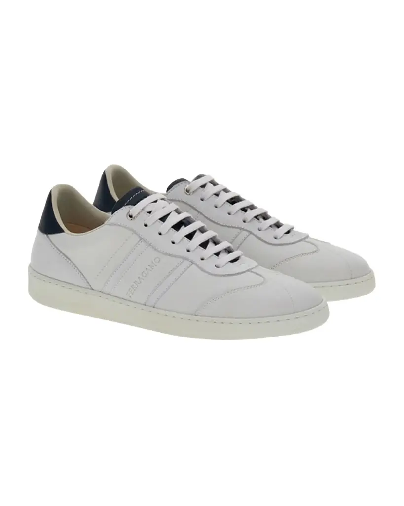 Ferragamo Men's Achille 1 Leather Low-Top Sneakers