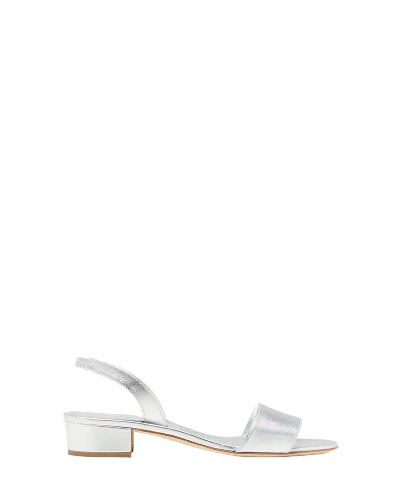 Manolo Blahnik Patopia Metallic Slingback Sandals